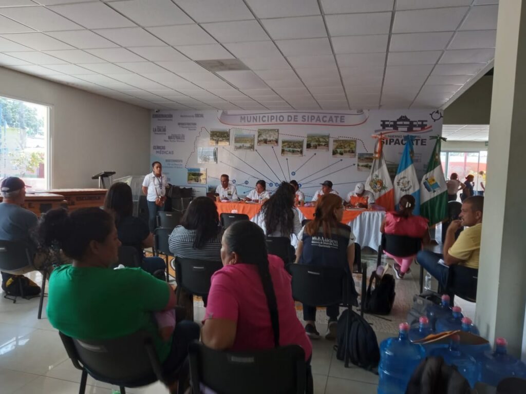 Reunión Ordinaria del Consejo Municipal de Desarrollo- COMUDE- del municipio de Sipacate, departamento de Escuintla